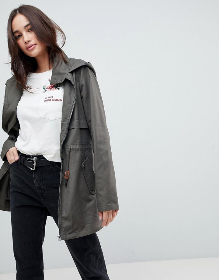 Jdy Hooded Parka Jacket - Green