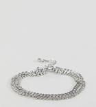 Designb Double Layer Cable Chain Bracelet In Silver Exclusive To Asos - Silver