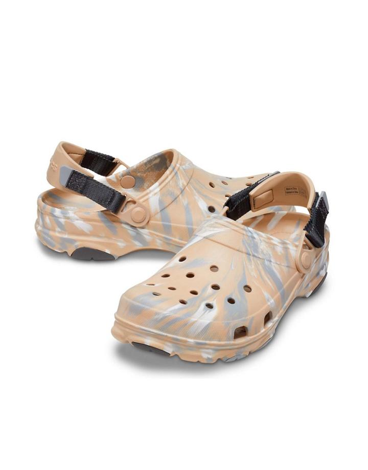 Crocs Classic All Terrain Clogs In Cream Marble-neutral