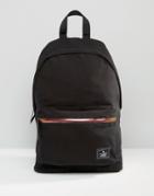 Asos Backpack In Black Canvas With Iridescent Zip - Black