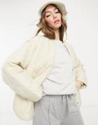 & Other Stories Recycled Quilted Jacket In Beige-neutral