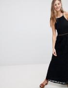 Hollister Sheer Lace Maxi Dress - Black