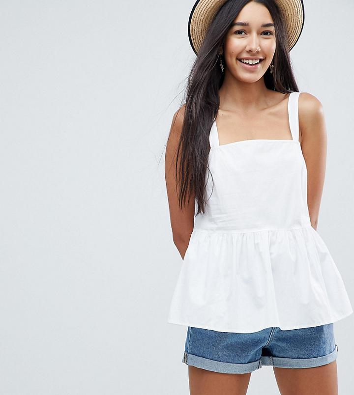 Asos Tall Smock Cami In Cotton - Cream