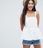 Asos Tall Smock Cami In Cotton - Cream