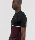 Asos 4505 Tall Training T-shirt With Contrast Panel And Quick Dry - Black
