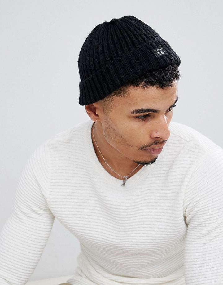 Jack & Jones Ribbed Beanie - Black