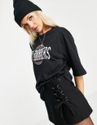 Noisy May Graphic Oversized T-shirt In Black