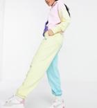 Puma Downtown Color-block Sweatpants In Pink And Yellow - Exclusive To Asos-multi