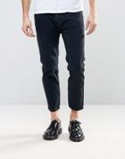 Rollas Stubs Rigid Cropped Slim Jean Stone Black Wash - Black