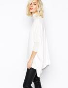 Gestuz Pandora Blouse With High Neck And Batwing Sleeve - White