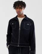 Sacred Hawk Two-piece Cord Jacket In Black - Navy