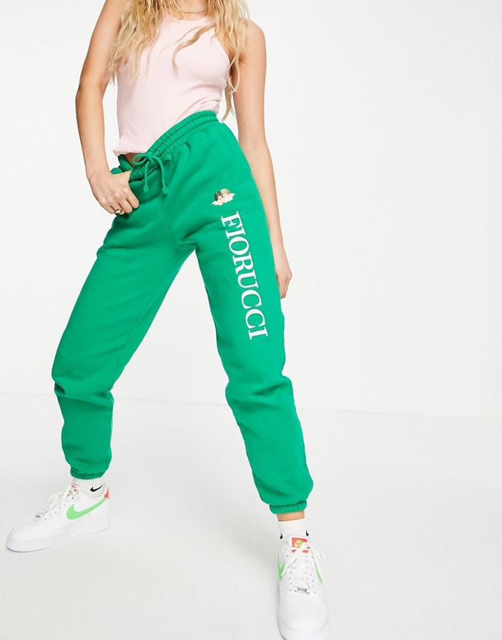 Fiorucci Racing Angels Logo Coordinating Sweatpants In Green