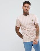 Lyle & Scott Crew Neck Deckchair Stripe T-shirt In Dusty Pink - Pink