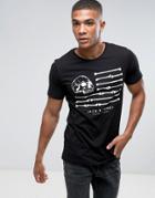 Jack & Jones Originals T-shirt With Skull & Cross Bones Print - Black