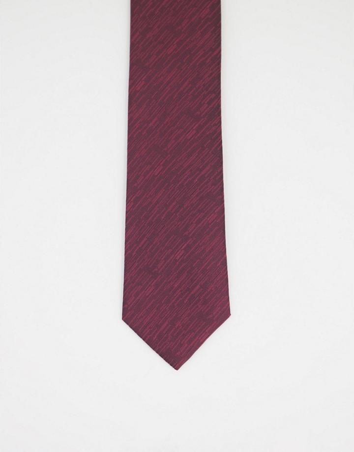French Connection Plain Tie In Burgundy-red