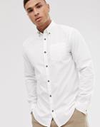 Jack & Jones Originals Poplin Long Sleeve Shirt In White - White