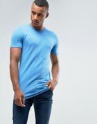 Asos Muscle Fit Knitted T-shirt In Blue - Blue