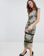 Bronx & Banco Floral Lace Midi Dress - Multi