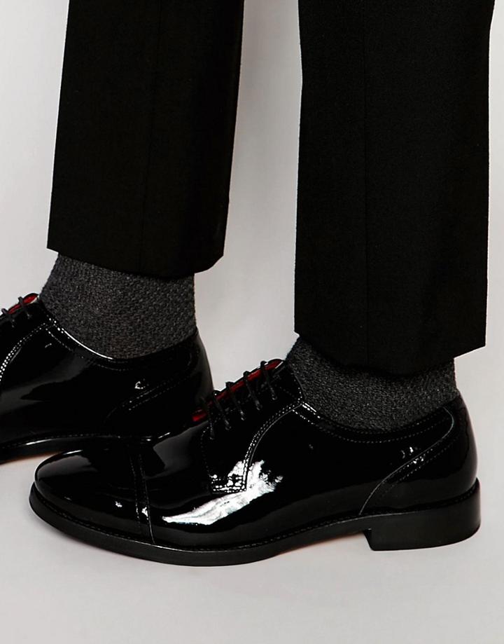 Base London Xxi Oscar Leather Derby Shoes - Black