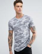 Gym King Logo T-shirt In Muscle Fit Camo - Black