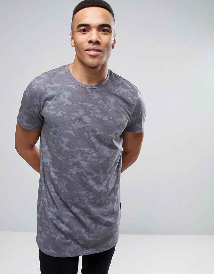 New Look Camo T-shirt In Blue - Blue