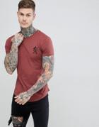 Gym King Longline T-shirt In Baked Rouge - Red