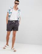 The Endless Summer Vintage Swim Shorts With Anchor Print - Black