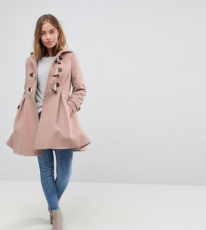 Asos Petite Skirted Duffle Coat - Pink