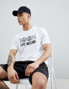Love Moschino Embroidered Logo T-shirt - White