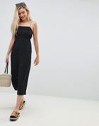 Asos Design Pinny Jumpsuit In Polka Dot - Multi
