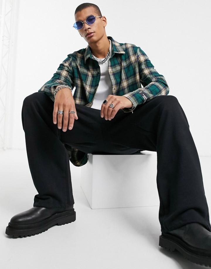 Sixth June Tartan Shirt In Green Check
