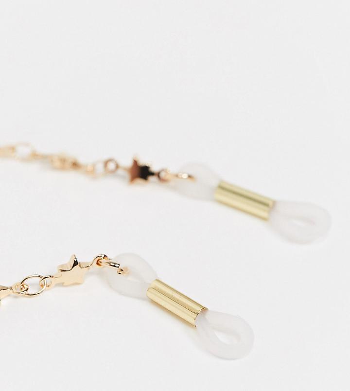 Reclaimed Vintage Inspired Star Sunglasses Chain In Gold