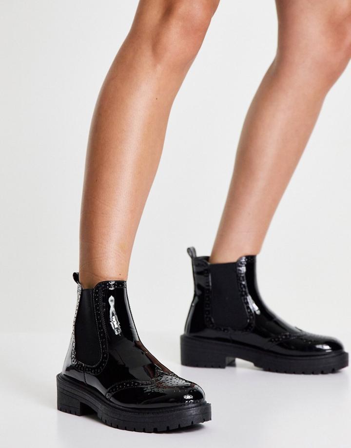 New Look Flat Chunky Chelsea Boot In Black