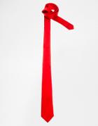 Asos Slim Tie In Red - Red