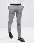 Asos Design Super Skinny Smart Pants In Gray - Gray