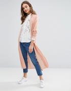 Vila Longline Ombre Cardigan - Red