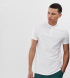 Asos Design Tall Short Sleeve Jersey Polo In White - White