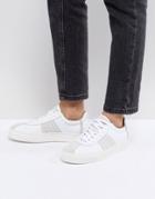 Selected Leather & Suede Sneaker - White