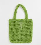 Collusion Unisex Crochet Tote Bag In Green