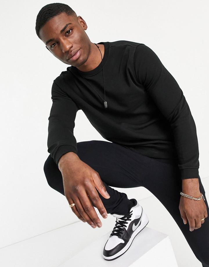 New Look Crew Neck Sweat In Black