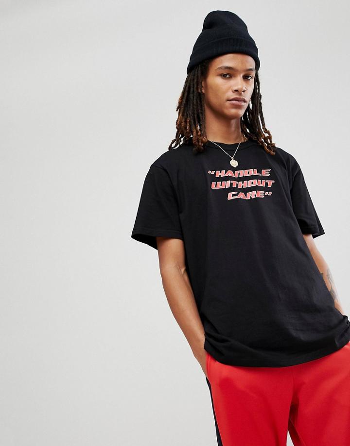 Night Addict Handle Without Care Oversized T-shirt - Black