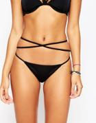 Asos Strappy Bikini Bottom - Black