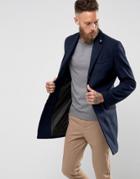 Farah Askern Plain Overcoat - Navy