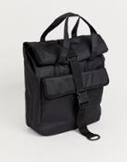 Asos Design Backpack In Black With Shopper Grab Handles - Black
