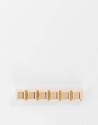 Asos Design Wedding Tie Bar With Square Detail In Gold Tone