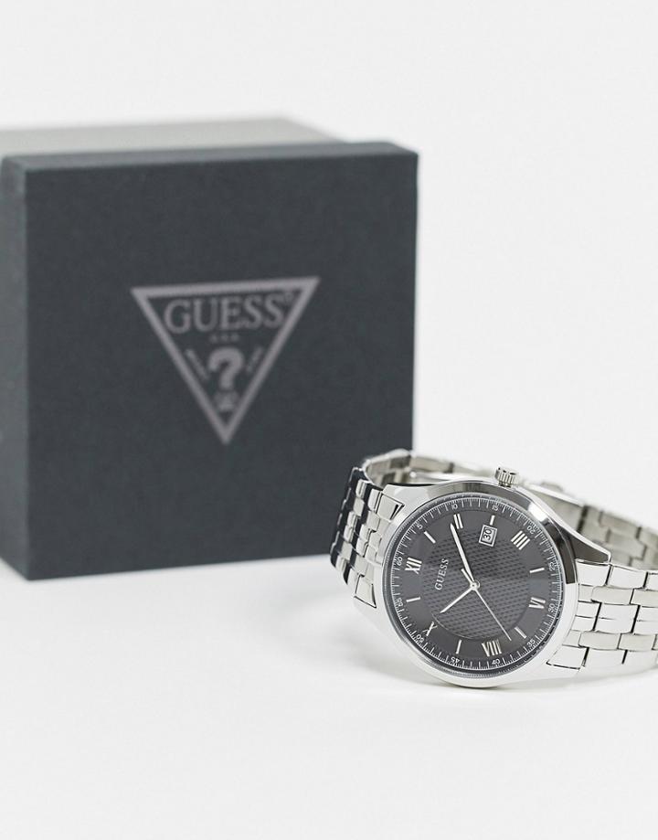 Guess Bracelet Watch With Black Dial-silver
