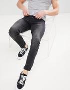 Celio Slim Fit Jeans In Black Wash - Black
