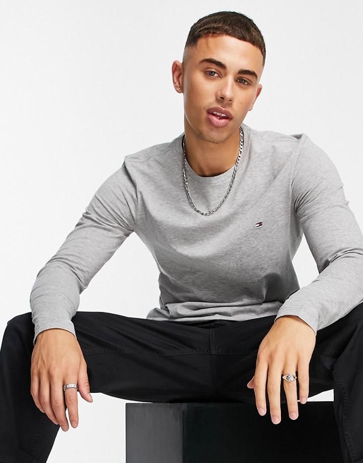 Tommy Hilfiger Slim Fit Long Sleeve T-shirt In Gray-grey