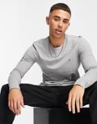Tommy Hilfiger Slim Fit Long Sleeve T-shirt In Gray-grey
