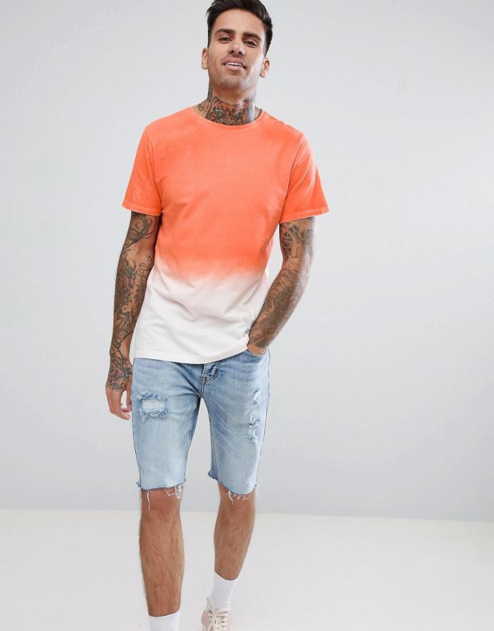 Another Influence Bold Ombre Fade Out T-shirt - Orange